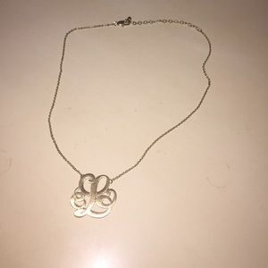 Gold Initial L costume necklace