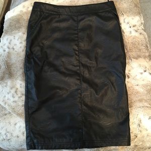 Nasty gal black leather pencil skirt.