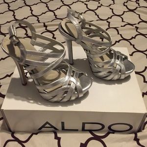 Aldo silver high heels! Matches everything!