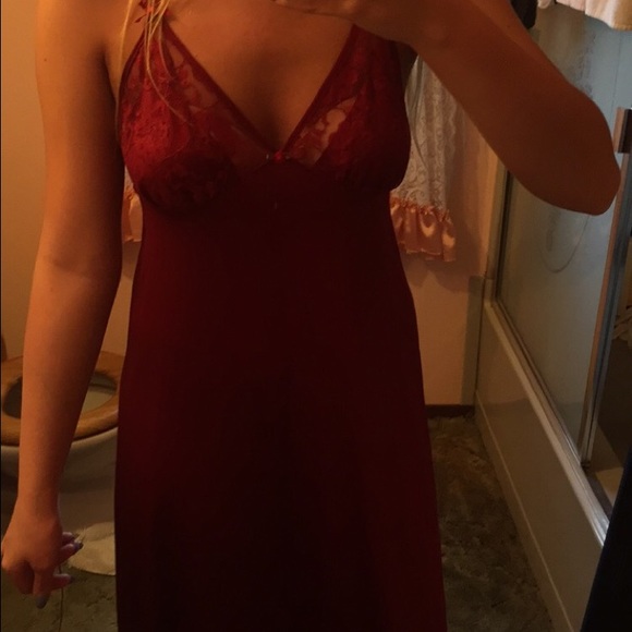 Nylon and lace red lingerie