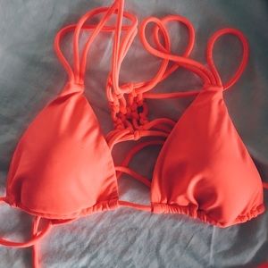 never worn pink bikini top