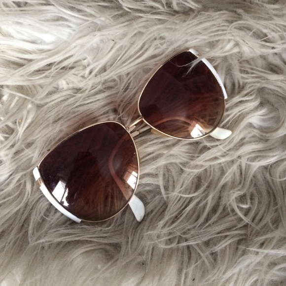 Urban Outfitters Accessories - UO 70s rose gold white frame sunnies sunglasses