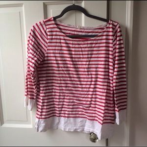 JCrew red strip top