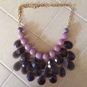 Mauve and lavender beautiful statement necklace