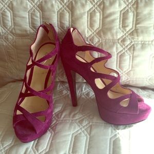Purple suede leather Guess heels