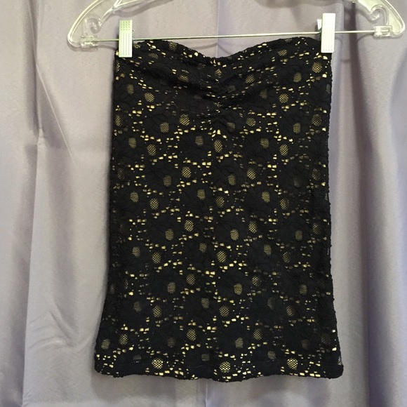 aerie black lacy tube top