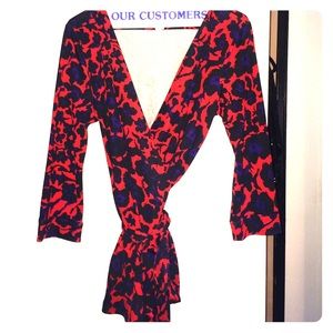 Diane Von Furstenberg printed wrap tunic