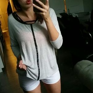 Zara | Grey Heather Hi-Low Blouse