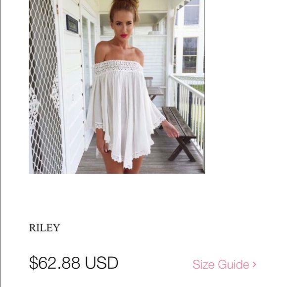 Off the shoulder white beach dress