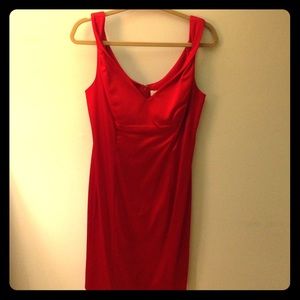 Calvin Klein red satin cocktail dress