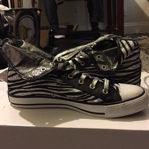 Zebra print high tops