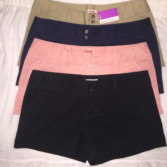Four pairs of cotton colored shorts