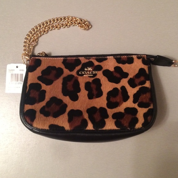 Coach Faux Fur Leopard Clutch