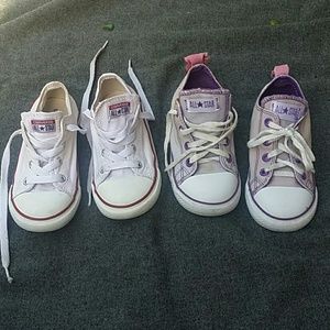 2 pairs kids 10t converse shoes