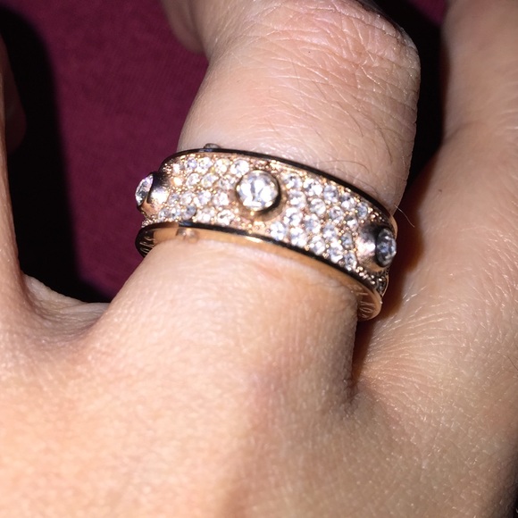 Michael Kors rose gold paved ring