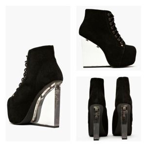 Jeffrey Campbell Lace-up Bootie with Lucite Heel