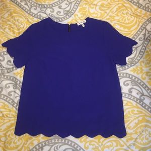Scalloped royal blue Blouse size L