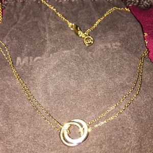 Michael Kors paved rings gold necklace