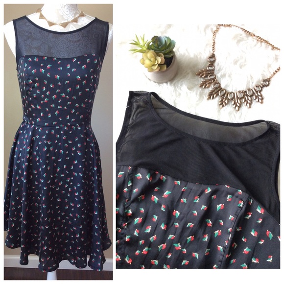 Apple & Eve Dresses & Skirts - 🌷 Flowy Bird Mesh Dress🌷
