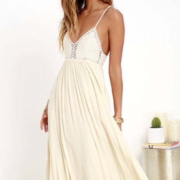 Lulu's cream maxi dress