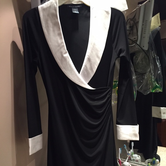 Boston proper black n white dress