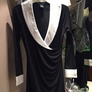 Boston proper black n white dress