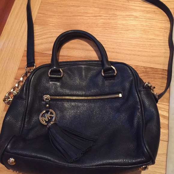 Michael Kors black and gold small leather bag