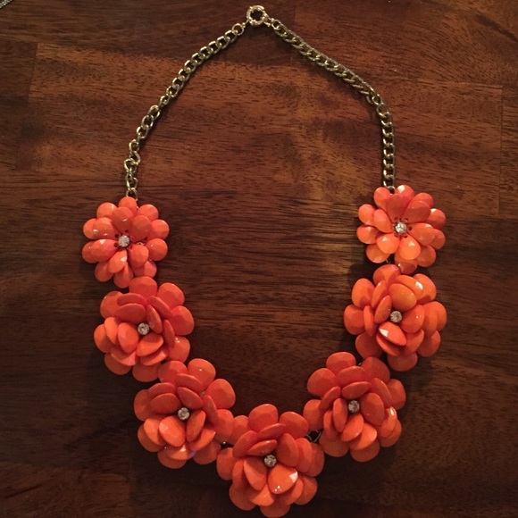 Orange flower Bubble necklace