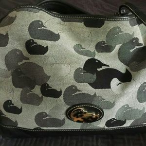 Black and gray duck purse