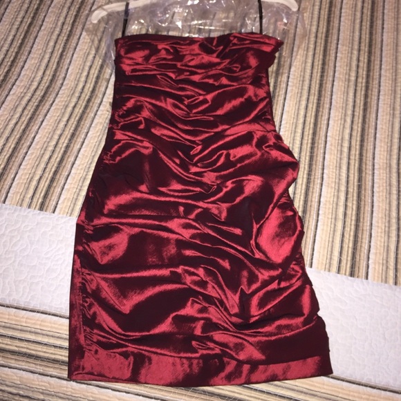 RED strapless dress