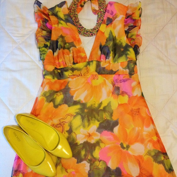 Mint Condition Vintage Keyhole Maxi Dress L