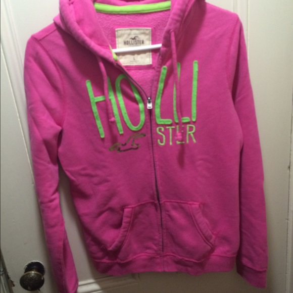 Hollister Pink Zip Up Hoodie