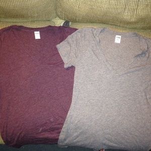 Two Victoria Secret V-Neck T's