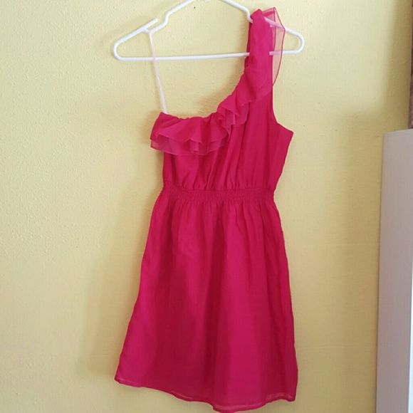 Hot Pink (Fusia) One Shoulder Dress