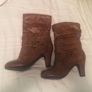 Brown heeled boots