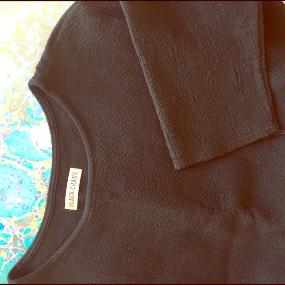 Black Crane Quilted Dress