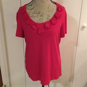 Chico's pink top with flowers