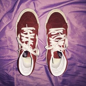Red Maroon Sk8 Hi's