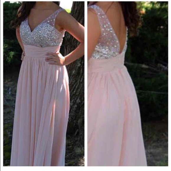 Blush pink prom dress
