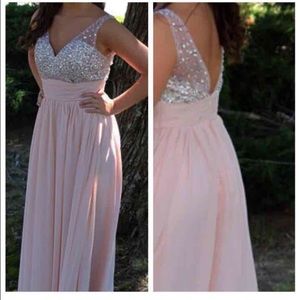 Blush pink prom dress