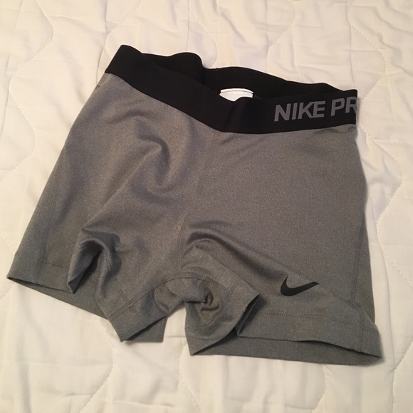 Gray nike pro spandex shorts