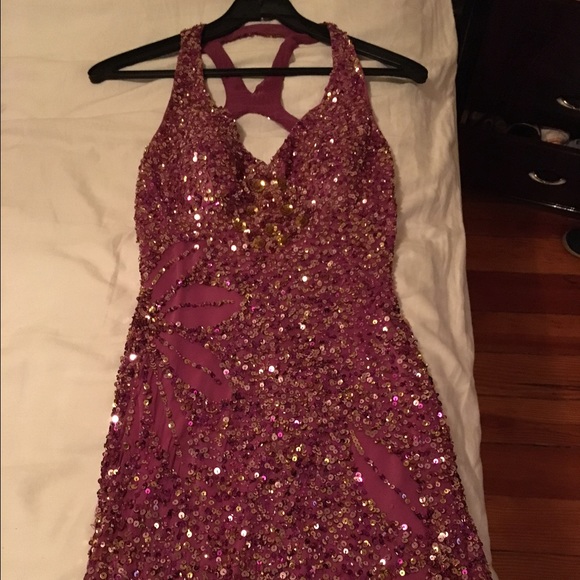 Adrianna papell sequin beaded gown