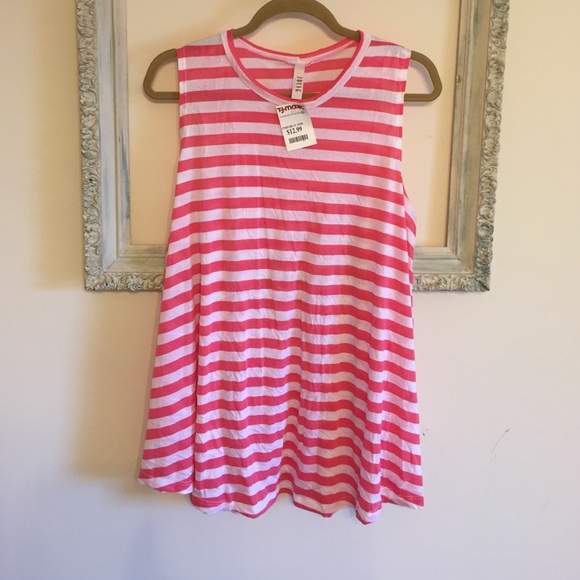Striped Pink & White tank