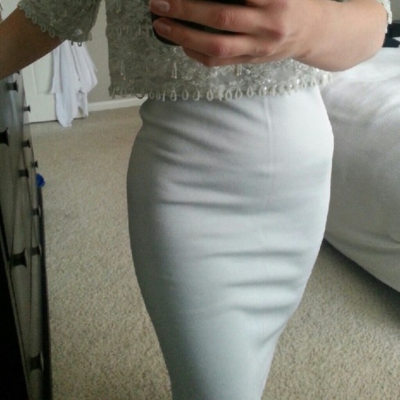 Zara Dresses & Skirts - #SOLD#NWT ZARA LIGHT BLUE FITTED  KNIT SKIRT SZ M