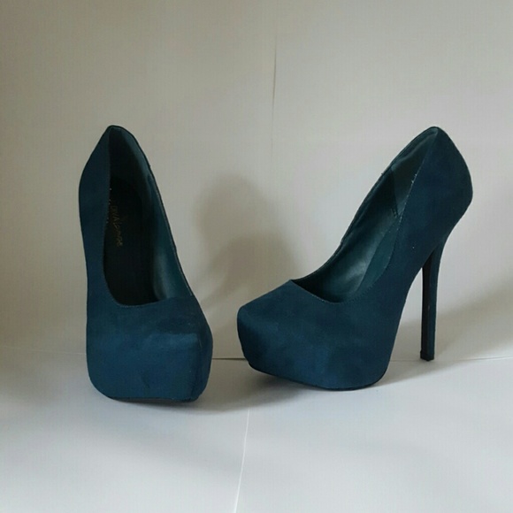 6" dark turquoise pumps