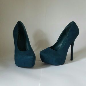 6" dark turquoise pumps