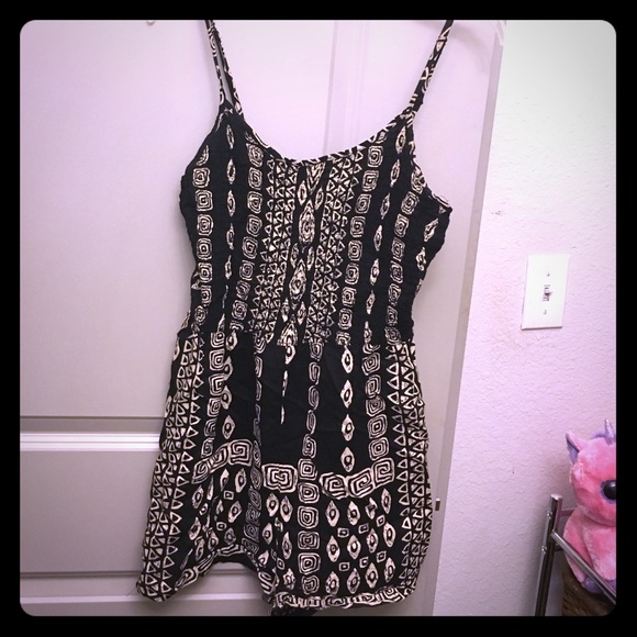 Black and white printed romper