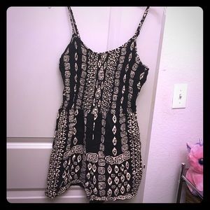 Black and white printed romper