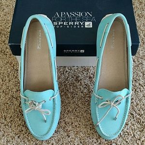 NIB Turquoise Sperry Loafers
