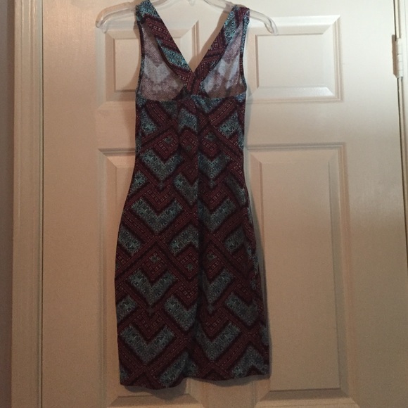 criss cross tribal body con dress - Picture 3 of 3